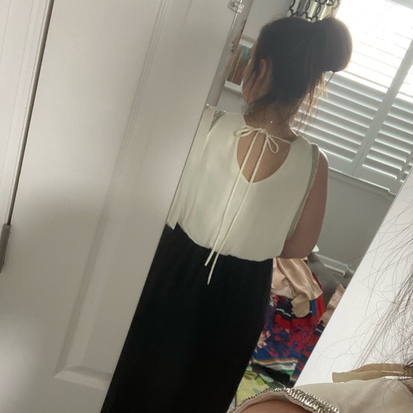 INA Beaded Trim Cream and Black Maxi - Medium - Picture 2 of 8